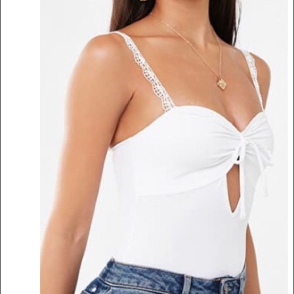 White cut out bodysuit